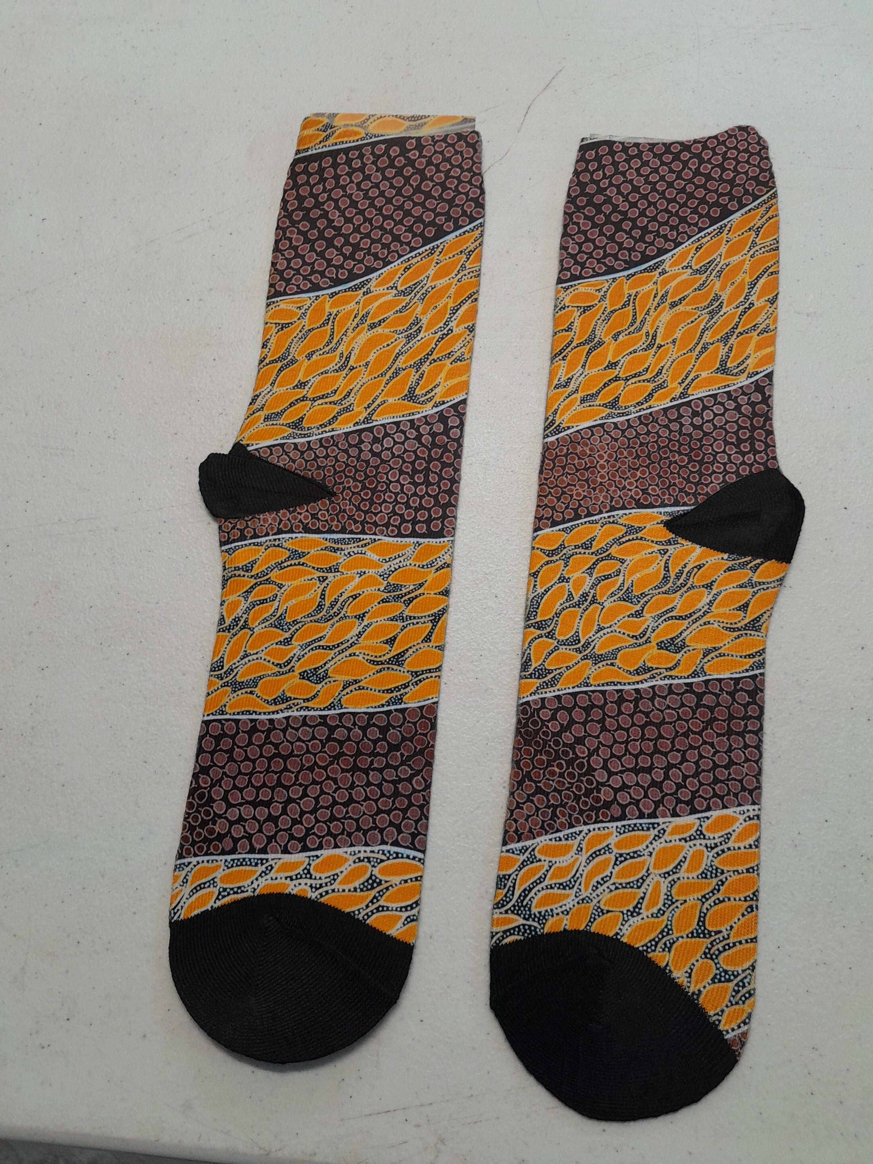 Custom Designed Socks- Bush Onion and Yam Print